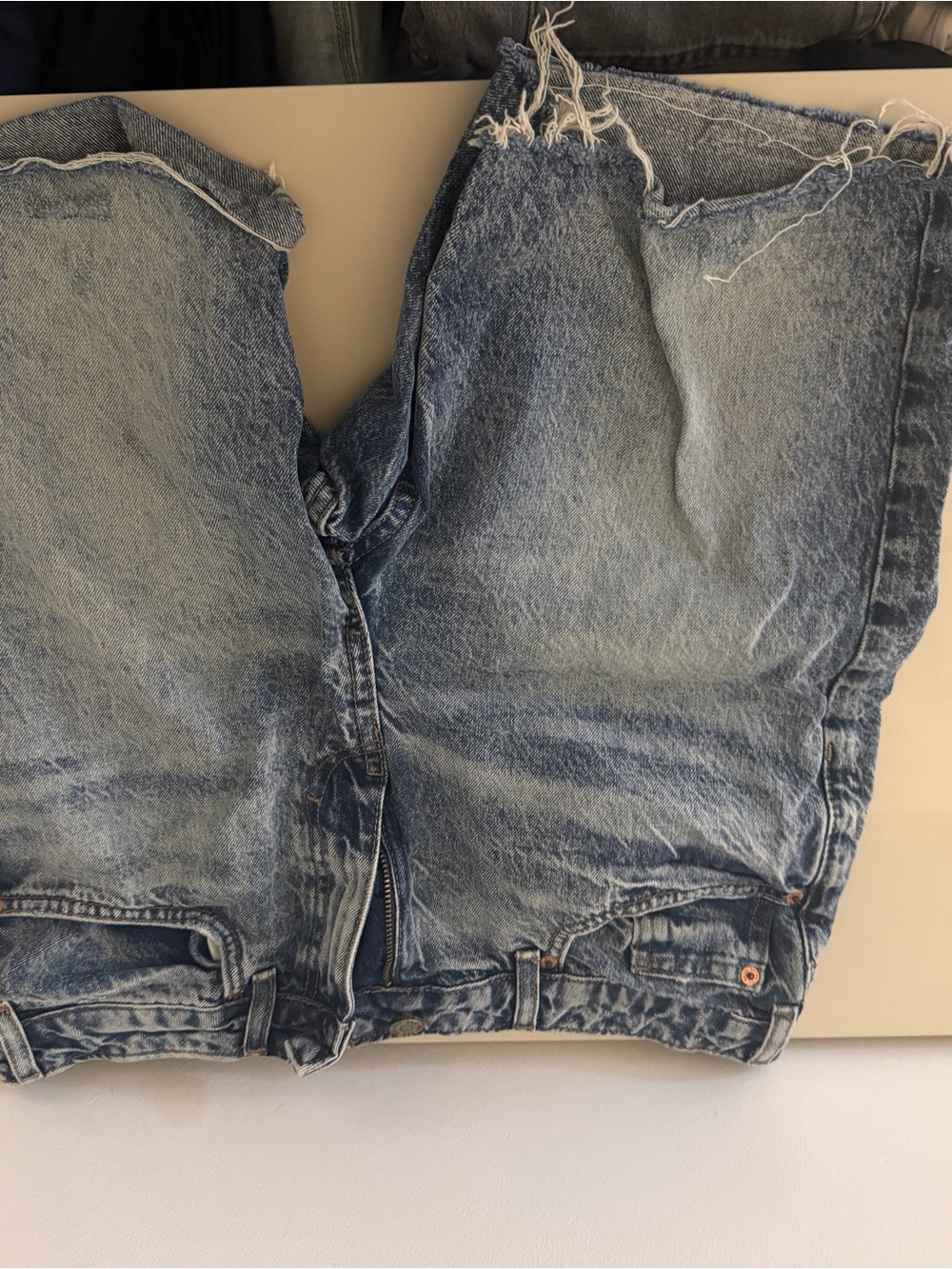 BDG Light Blue Washed Denim Cutoff Shorts